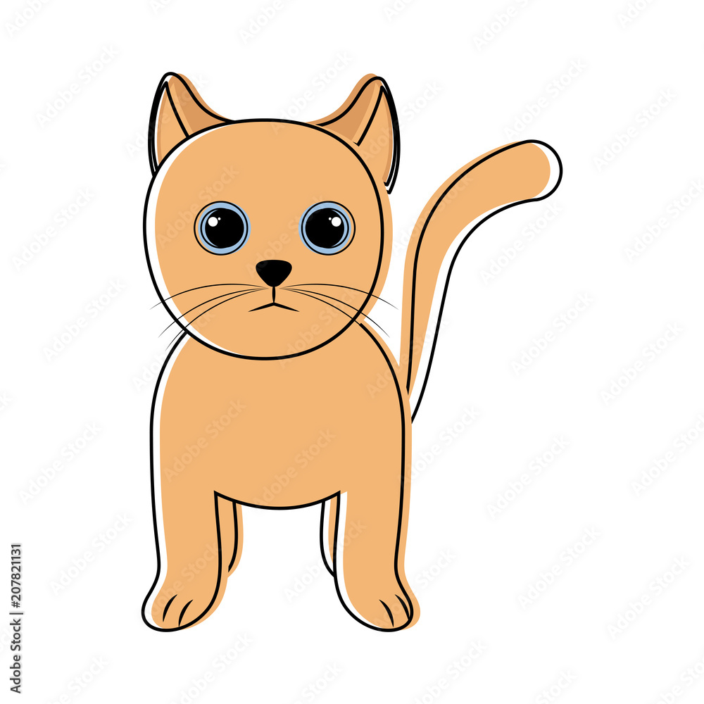 Cute cat icon sketch