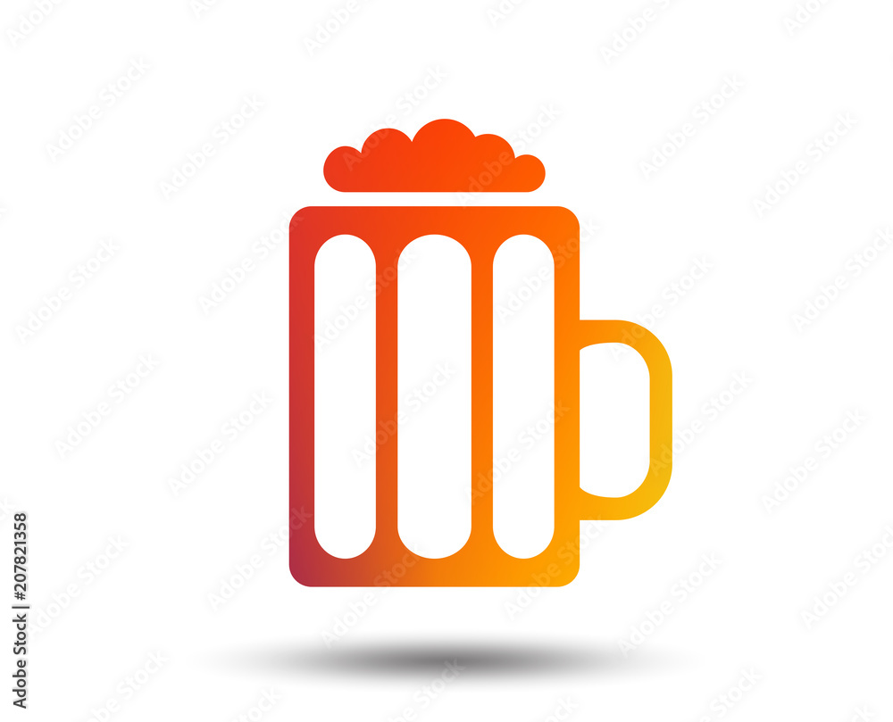 Glass of beer sign icon. Alcohol drink symbol. Blurred gradient design element. Vivid graphic flat icon. Vector Glass of beer sign icon. Alcohol drink symbol. Blurred gradient design element. Vivid graphic flat icon. Vector