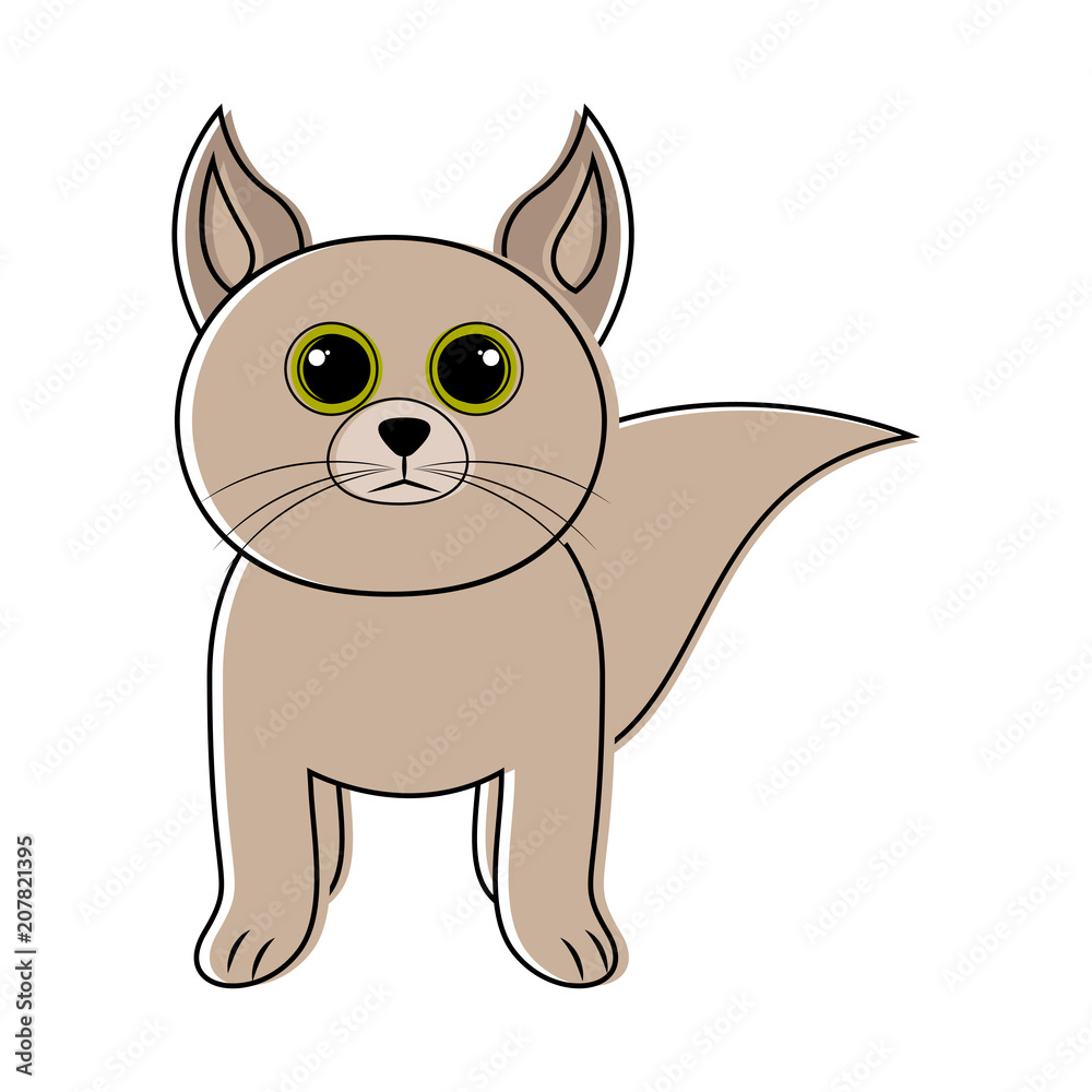 Obraz premium Cute cat icon sketch