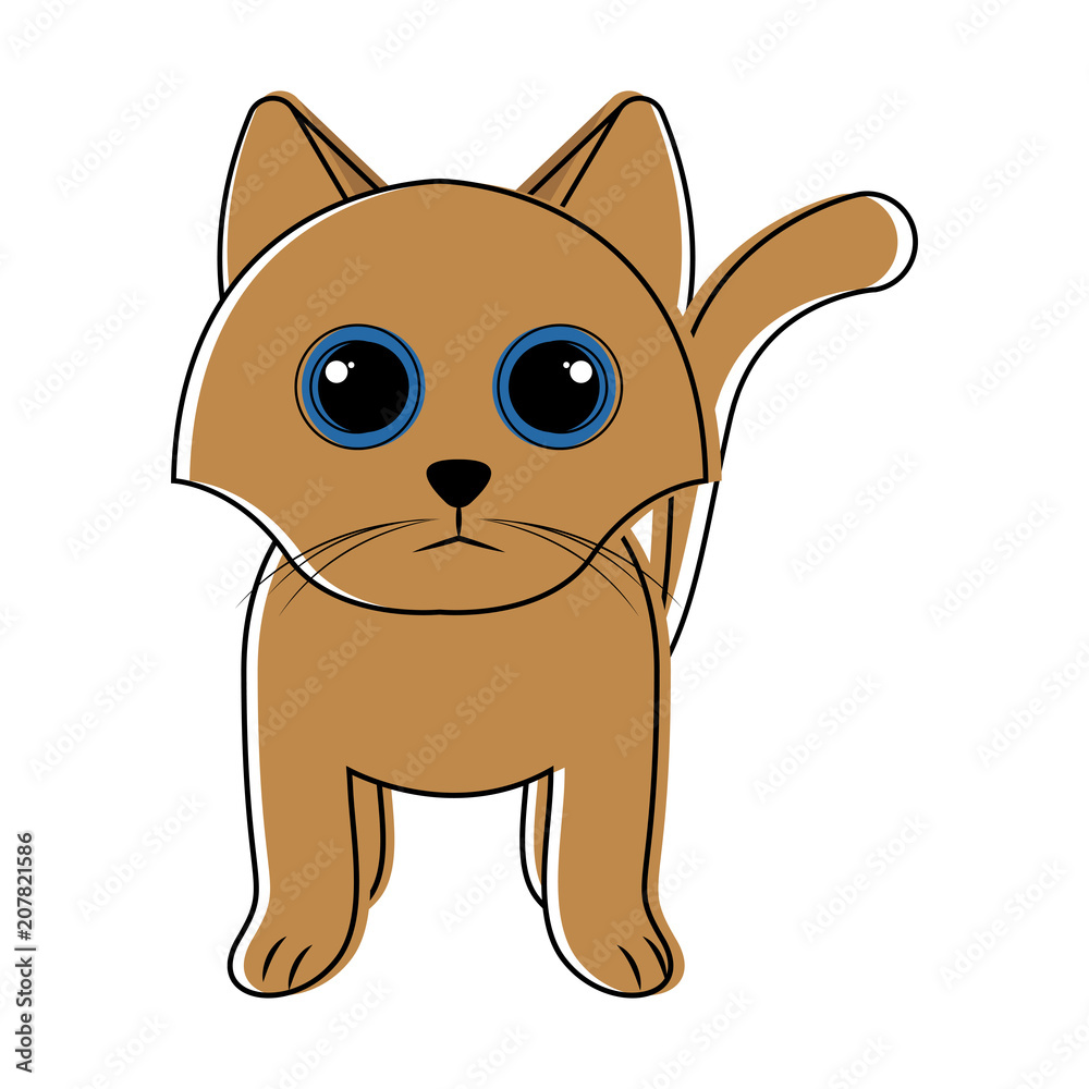 Cute cat icon sketch