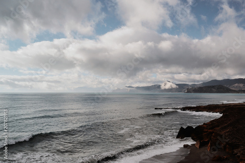 Seascape, clouds over the sea