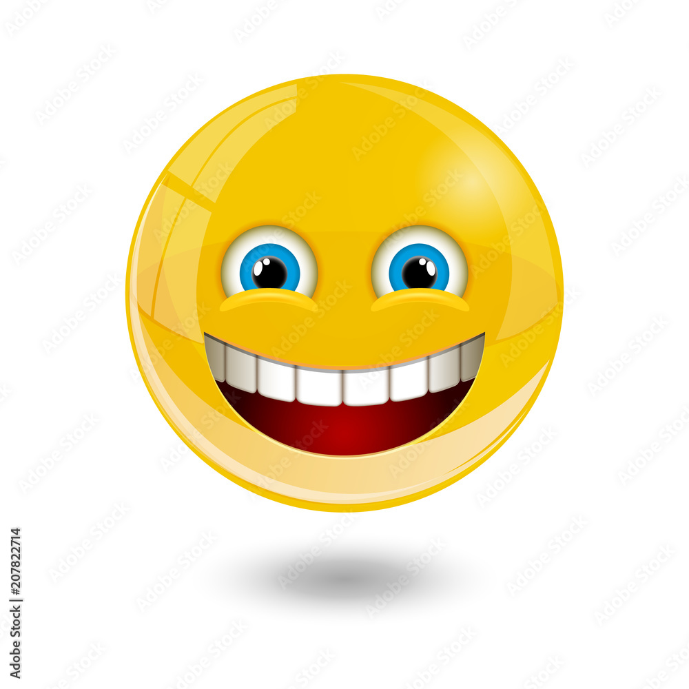 Fototapeta premium Yellow smiley emoticons, emoji, vector illustration.