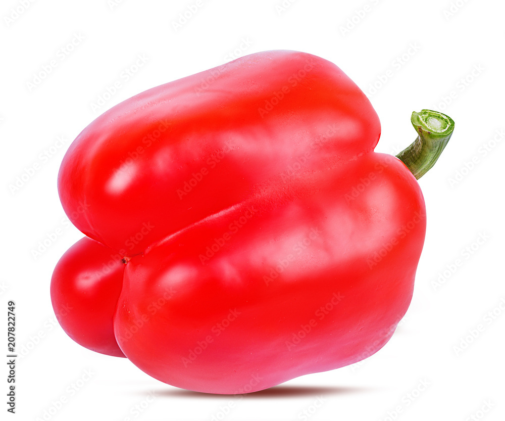 Fresh sweet pepper red bell isolated on white background with clipping path Fresh sweet pepper red bell isolated on white background with clipping path