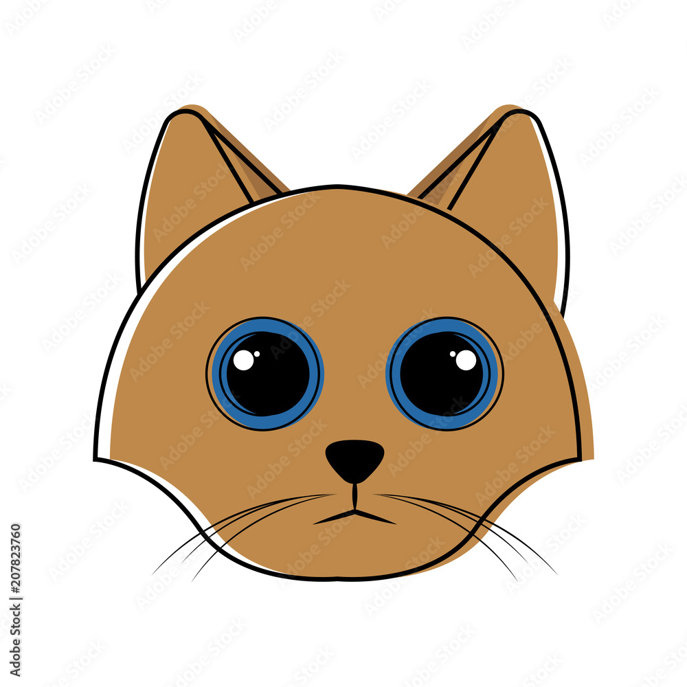 Obraz premium Cute cat avatar sketch
