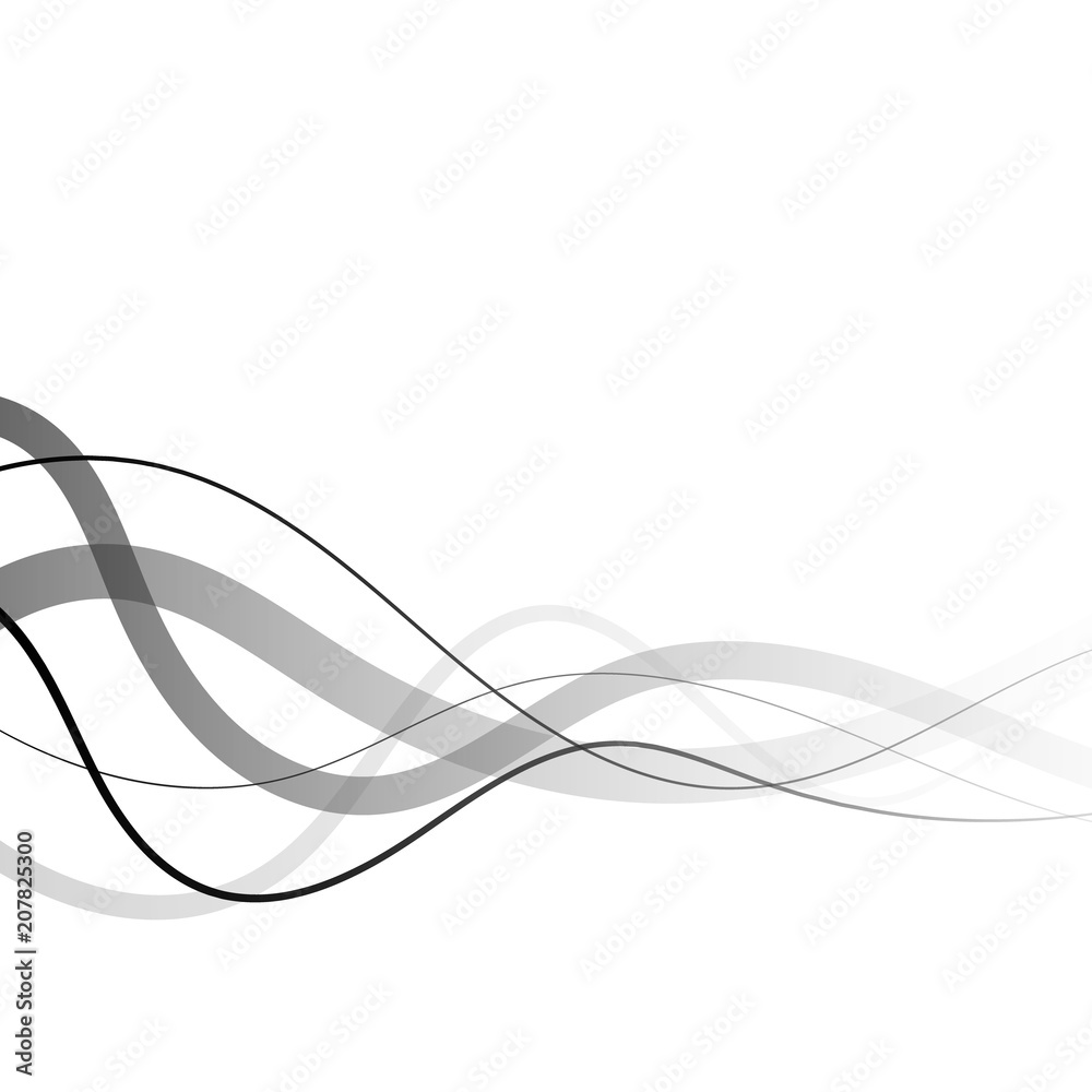 Abstract curved black lines on a white background Abstract curved black lines on a white background