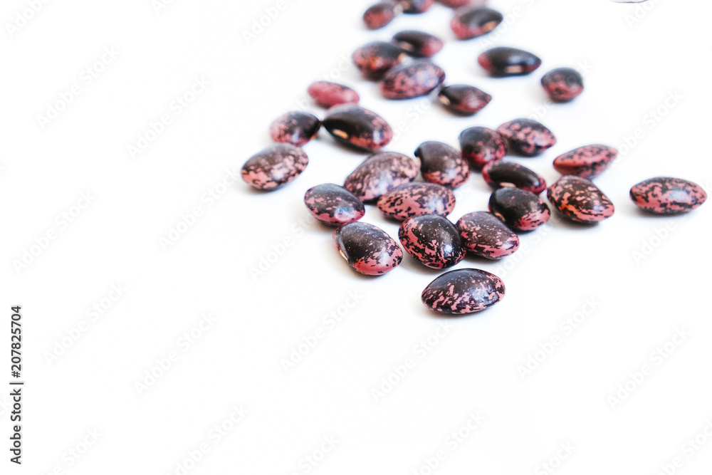 Scarlet runner beans, phaseolus coccineus isolated on white background Scarlet runner beans, phaseolus coccineus isolated on white background