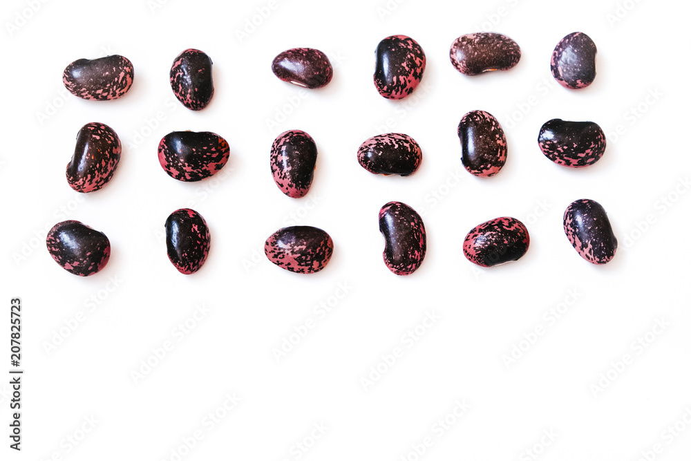 Scarlet runner beans, phaseolus coccineus isolated on white background Scarlet runner beans, phaseolus coccineus isolated on white background