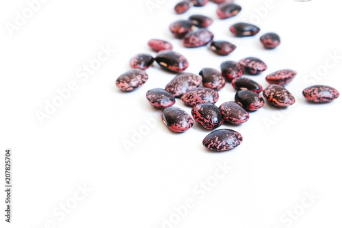 Scarlet runner beans,  phaseolus coccineus isolated on white background