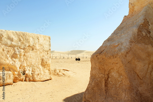 Bild auf Leinwand The place where the star wars in the Sahara Desert were taken, Tunisia