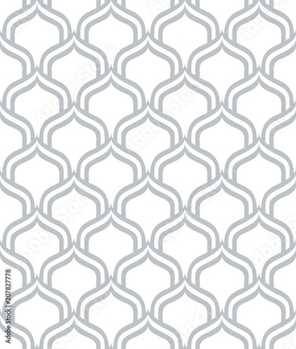 Vector seamless pattern. Modern stylish texture. Monochrome geometric background. A lattice with shaped cells.