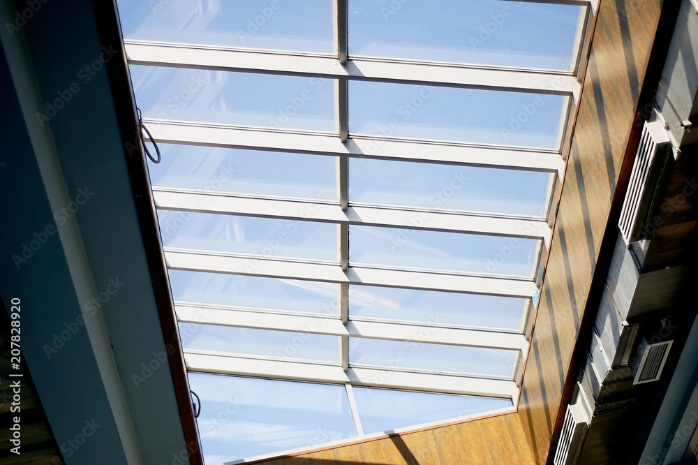 Obraz premium Ceiling. Glazed frames, bottom view Interior design