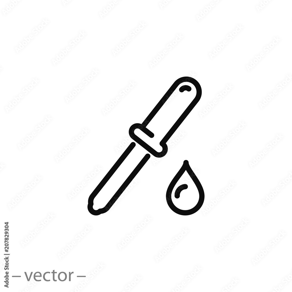 Pipette with drop icon vector