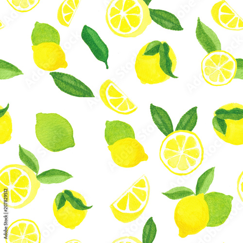 Fototapeta Naklejka Na Ścianę i Meble -  Lemon and Lime Repeat Pattern