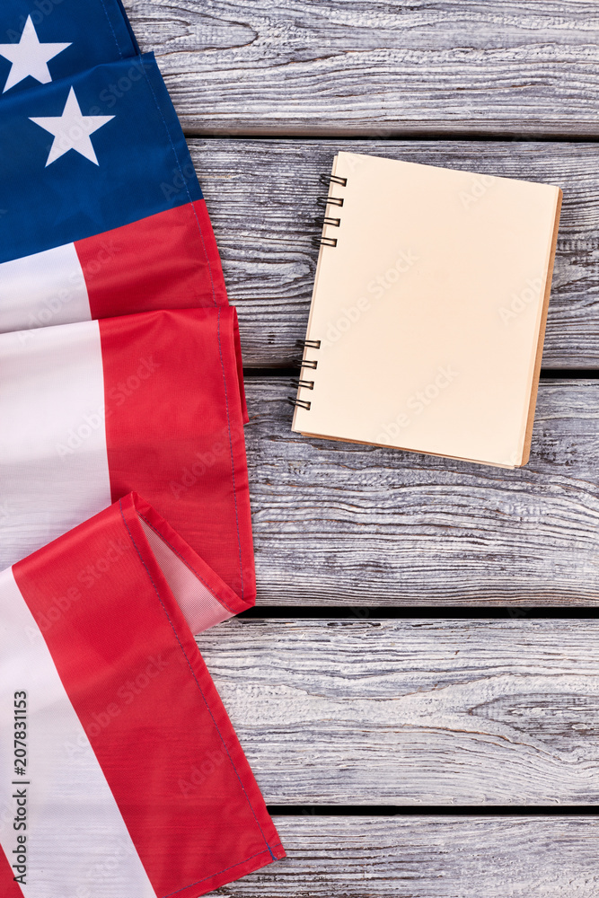 Border from USA flag and notebook. Border from USA flag and notebook.