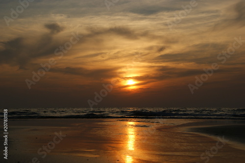 sunset and beach