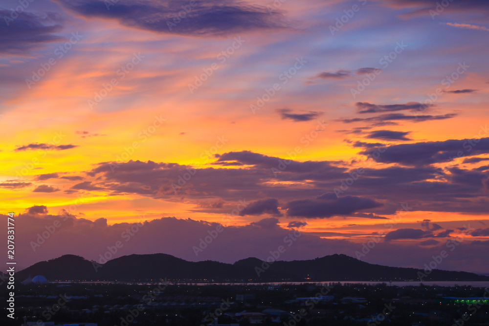 Beautiful sky at twilight time