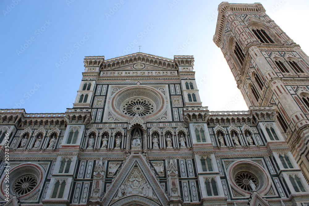 rosette and facades of the cathedral in Florence