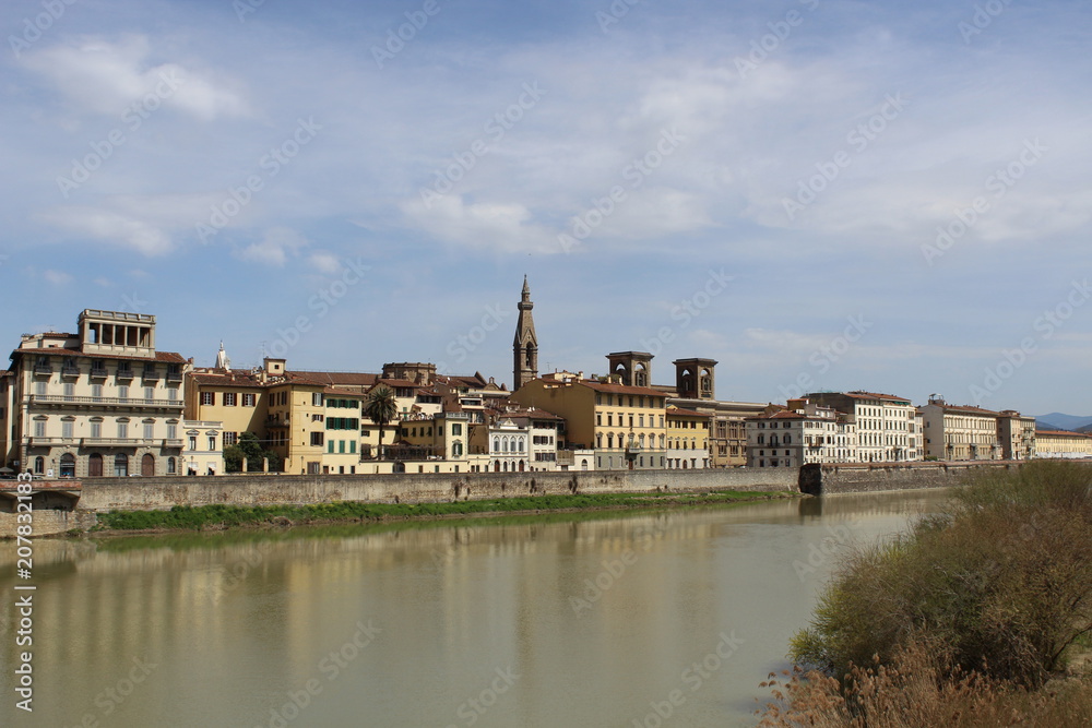 River Arno And Architecture In Florence, Italy