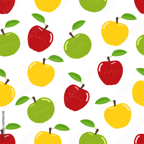 Fototapeta Naklejka Na Ścianę i Meble -  Seamless apples pattern