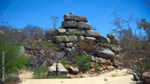 Saca de Lã, a curious natural rock formation in Cabaceiras, Paraíba, Brazil photo