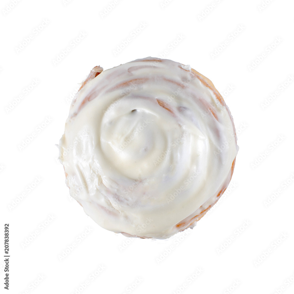Cinnamon Rolls in glaze on white background isolated Cinnamon Rolls in glaze on white background isolated
