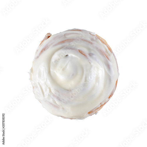 Cinnamon Rolls in glaze on white background isolated