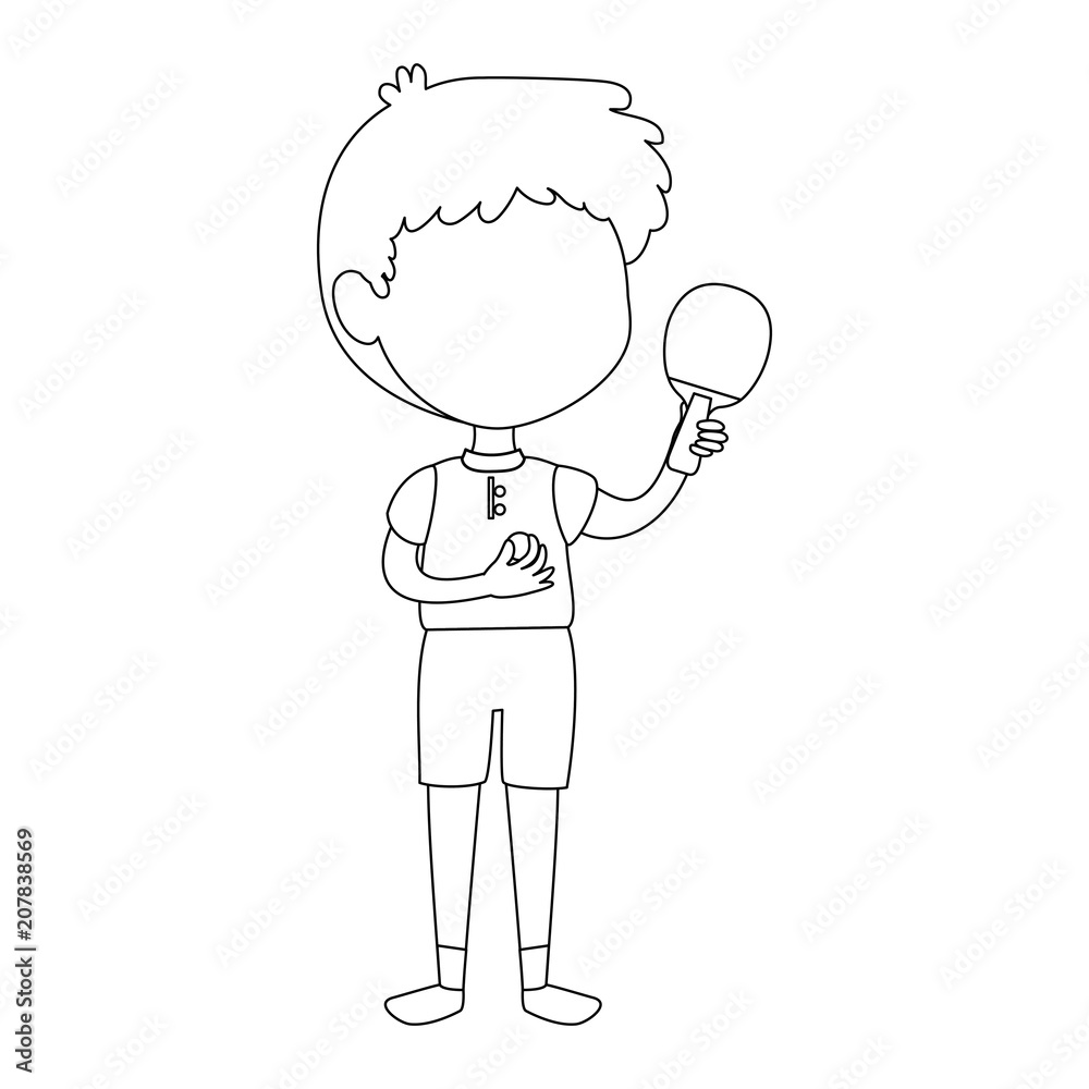 little boy with ping pong racket character vector illustration design little boy with ping pong racket character vector illustration design