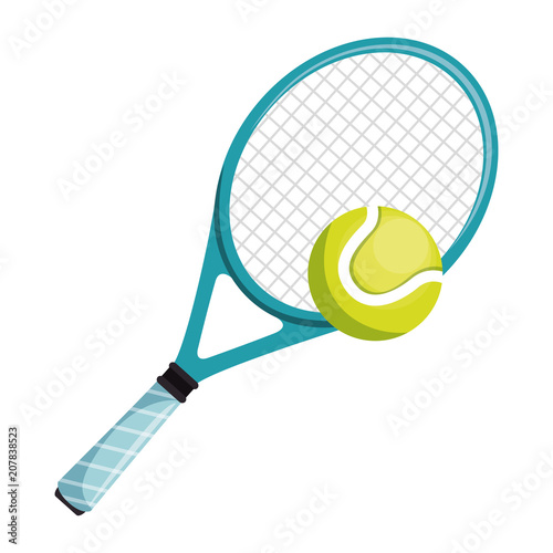 Fotografie, Obraz tennis racket and ball isolated icon vector illustration design