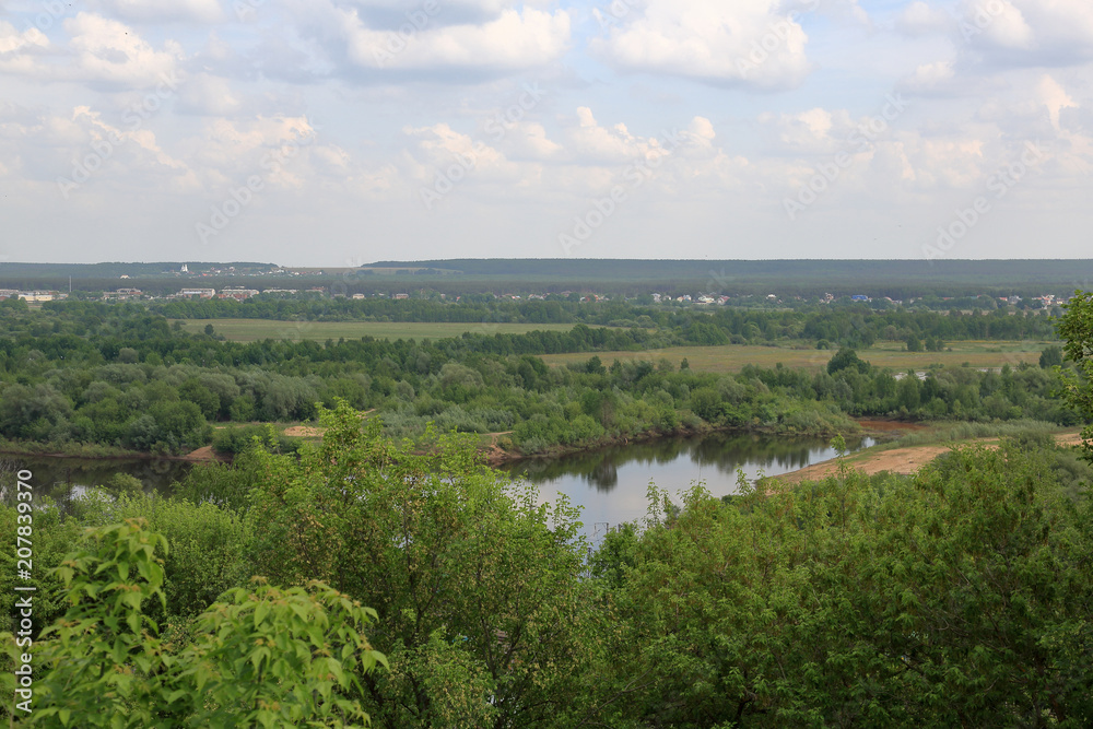 Obraz premium VLADIMIR, RUSSIA - MAY 18, 2018: View of an ancient Russian city founded in 1108. The capital of the Vladimir region. One of the tourist centers of the Golden Ring of Russia