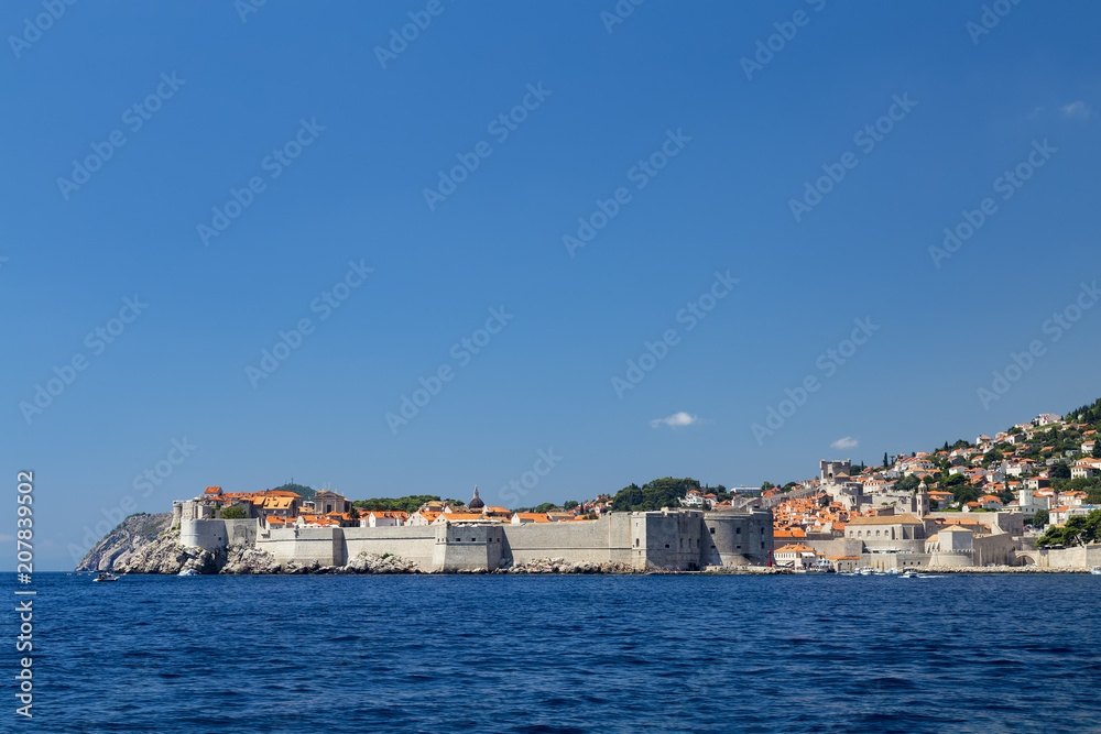 Beautiful walls of the old city of Dubrovnik in Croatia.