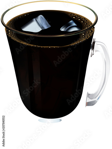 iced coffee black in glass