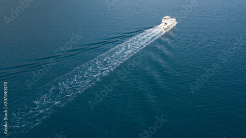 aerial view of luxury boat
