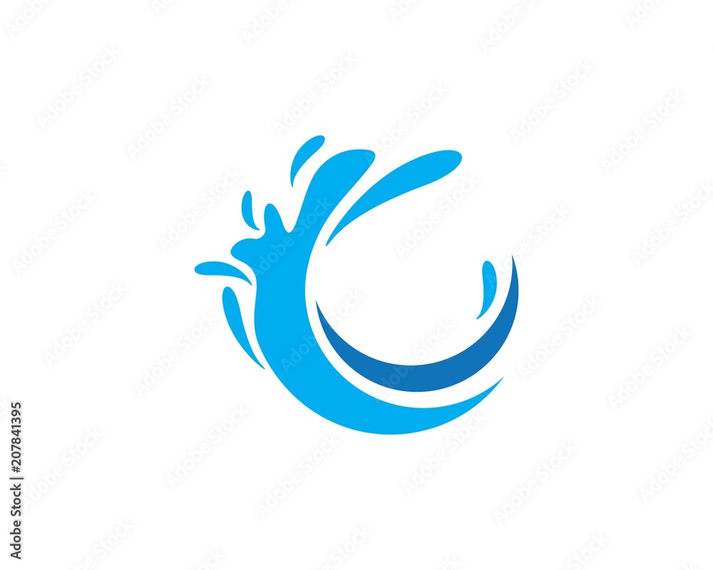 Fototapeta premium Water Wave spash symbol and icon Logo Template