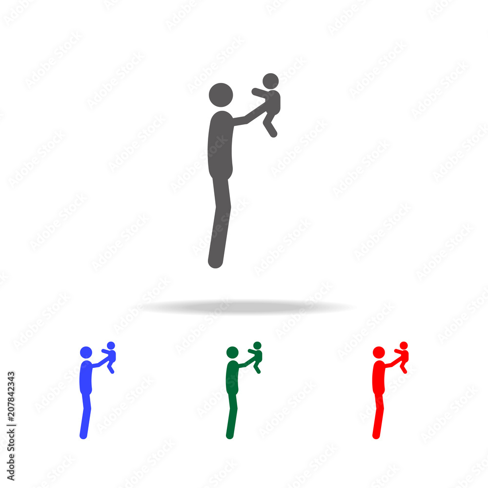 father holds the baby in his arms icon. Elements of human family life in multi colored icons. Premium quality graphic design icon. Simple icon for websites, web design, mobile app father holds the baby in his arms icon. Elements of human family life in multi colored icons. Premium quality graphic design icon. Simple icon for websites, web design, mobile app