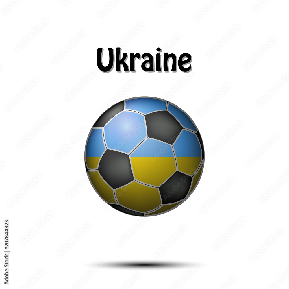 Flag of Ukraine in the form of a soccer ball
