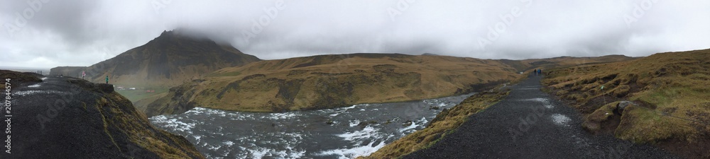 icelandic landscape in a panorama photo 