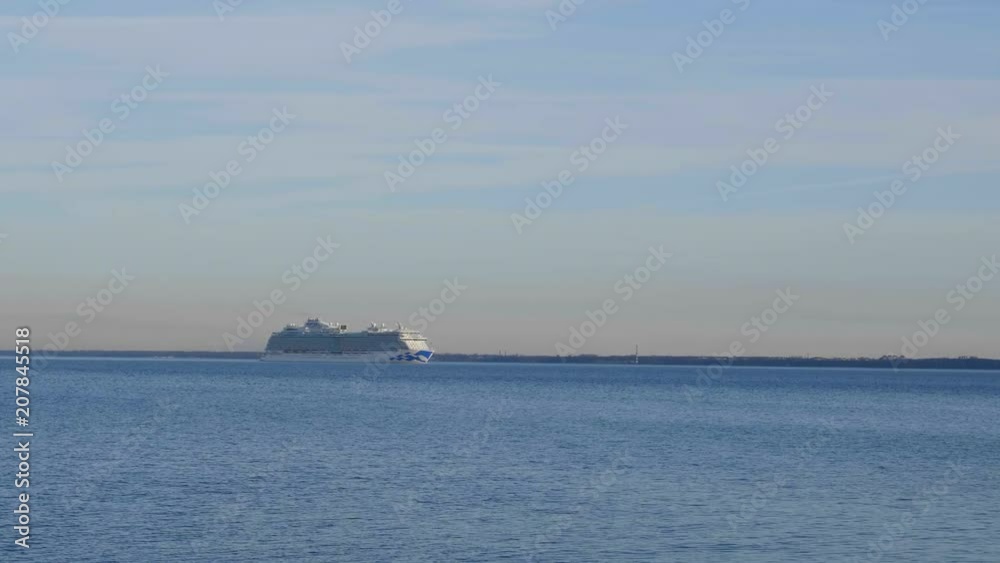 Cruise ship floating away on the waves of the sea. Cruise ship floating away on the waves of the sea.