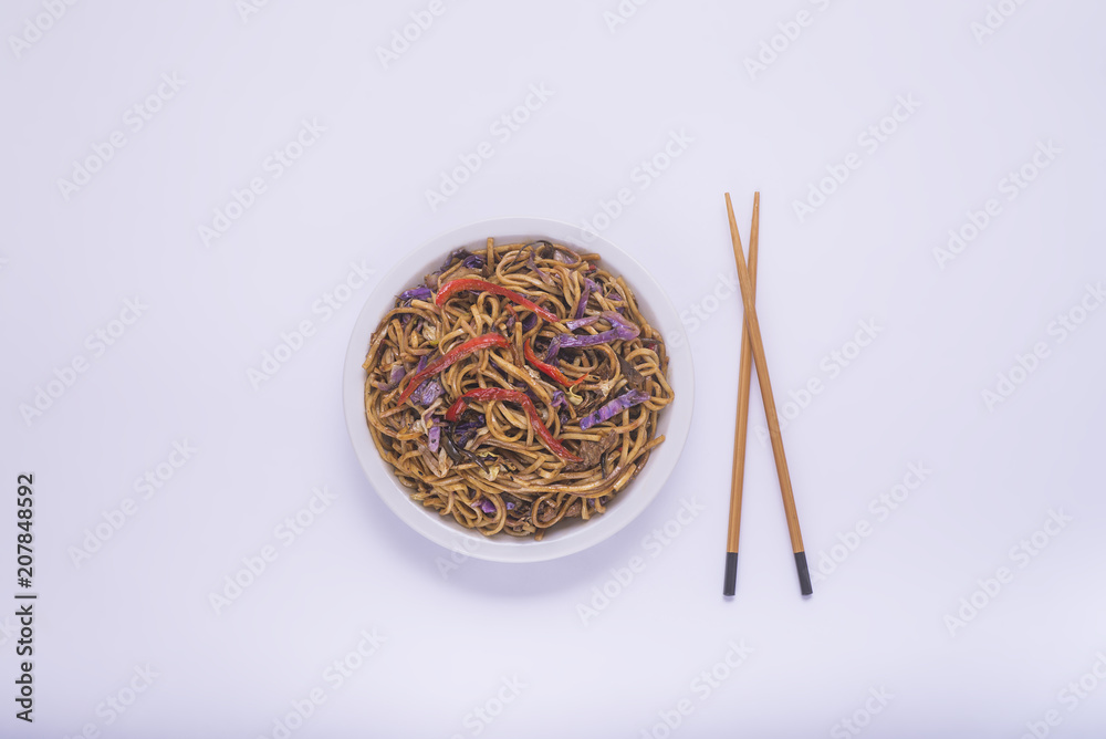 chop suey on white table chop suey on white table