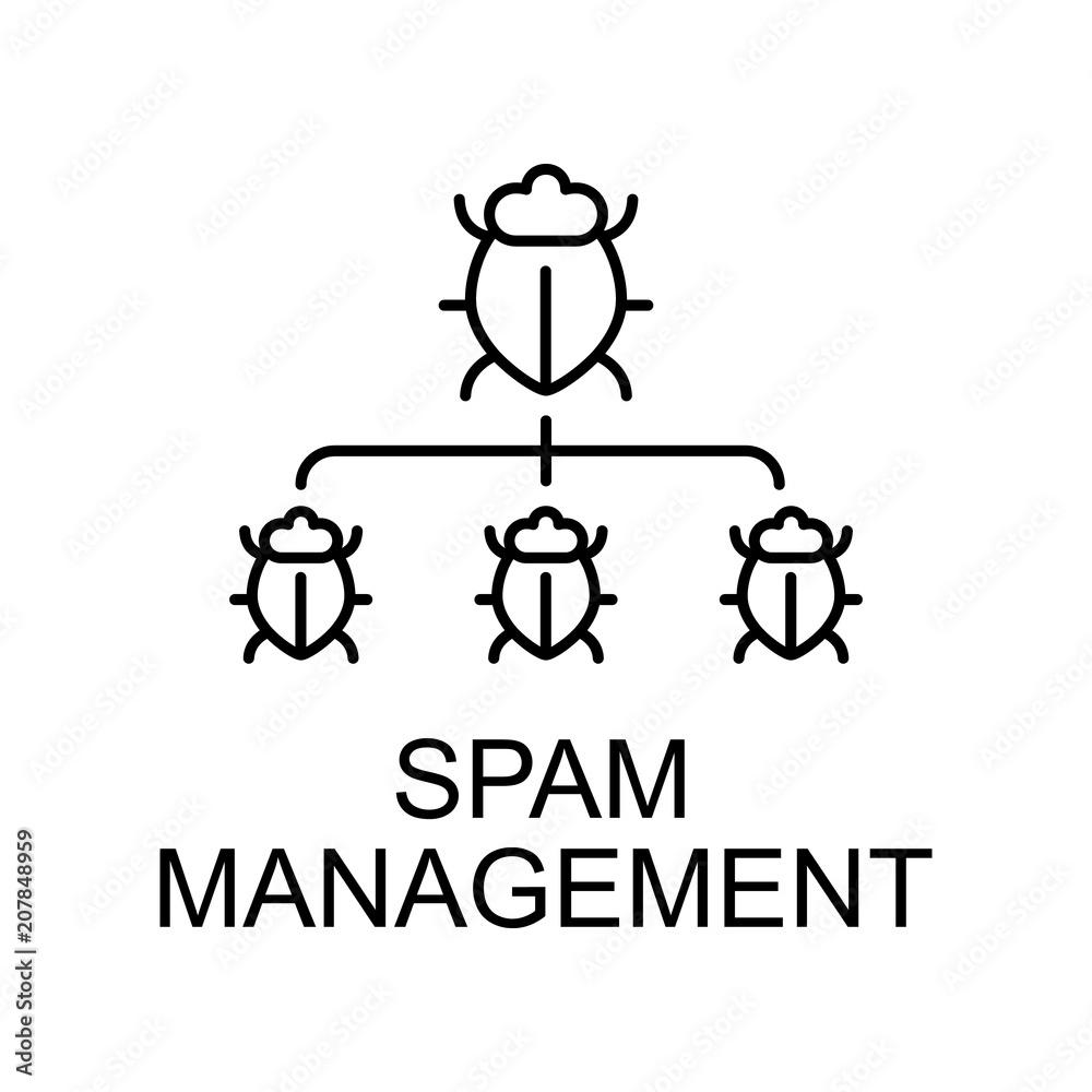 spam management outline icon. Element of data protection icon with name for mobile concept and web apps. Thin line spam management icon can be used for web and mobile spam management outline icon. Element of data protection icon with name for mobile concept and web apps. Thin line spam management icon can be used for web and mobile
