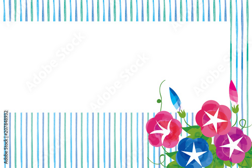暑中お見舞葉書デザイン 横 朝顔と水彩タッチの背景イラスト 夏のイメージ Stock Vector Adobe Stock 暑中お見舞葉書デザイン 横 朝顔と水彩タッチの背景イラスト 夏のイメージ Stock Vector Adobe Stock
