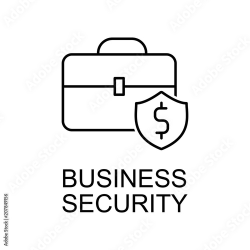 business security outline icon. Element of data protection icon with name for mobile concept and web apps. Thin line business security icon can be used for web and mobile