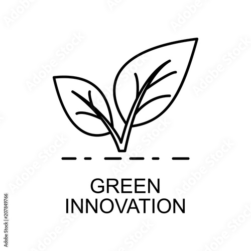 green innovation outline icon. Element of enviroment protection icon with name for mobile concept and web apps. Thin line green innovation icon can be used for web and mobile