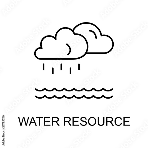 water resource outline icon. Element of enviroment protection icon with name for mobile concept and web apps. Thin line water resource icon can be used for web and mobile