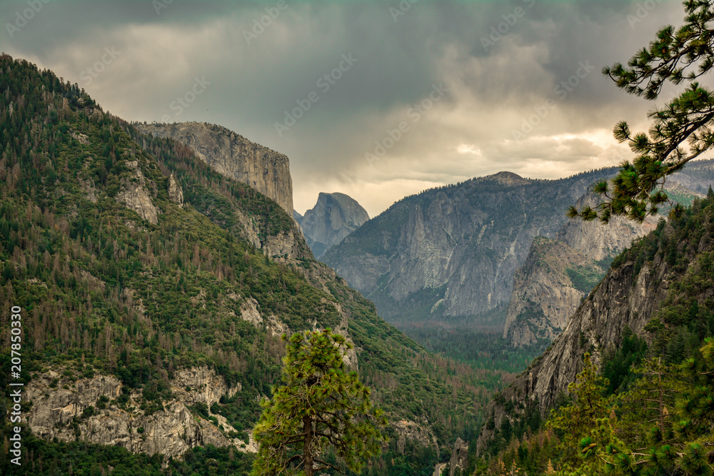 Yosemite National Park during storm