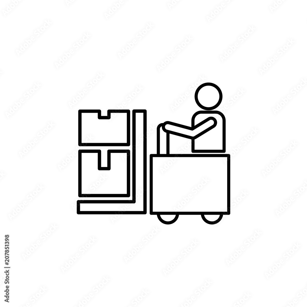 man on the loader outline icon. Element of logistic icon for mobile concept and web apps. Thin line man on the loader outline icon can be used for web and mobile man on the loader outline icon. Element of logistic icon for mobile concept and web apps. Thin line man on the loader outline icon can be used for web and mobile