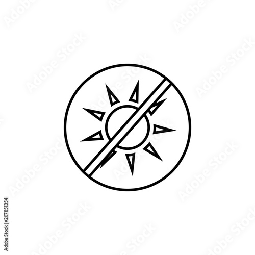 the rays of the sun are forbidden outline icon. Element of logistic icon for mobile concept and web apps. Thin line the rays of the sun are forbidden outline icon