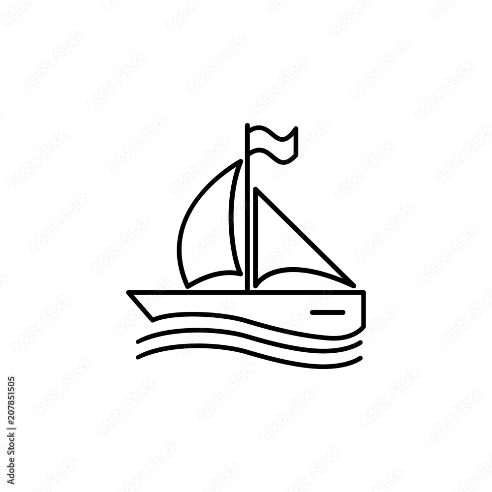 sailing yacht outline icon. Element of logistic icon for mobile concept and web apps. Thin line sailing yacht outline icon can be used for web and mobile sailing yacht outline icon. Element of logistic icon for mobile concept and web apps. Thin line sailing yacht outline icon can be used for web and mobile