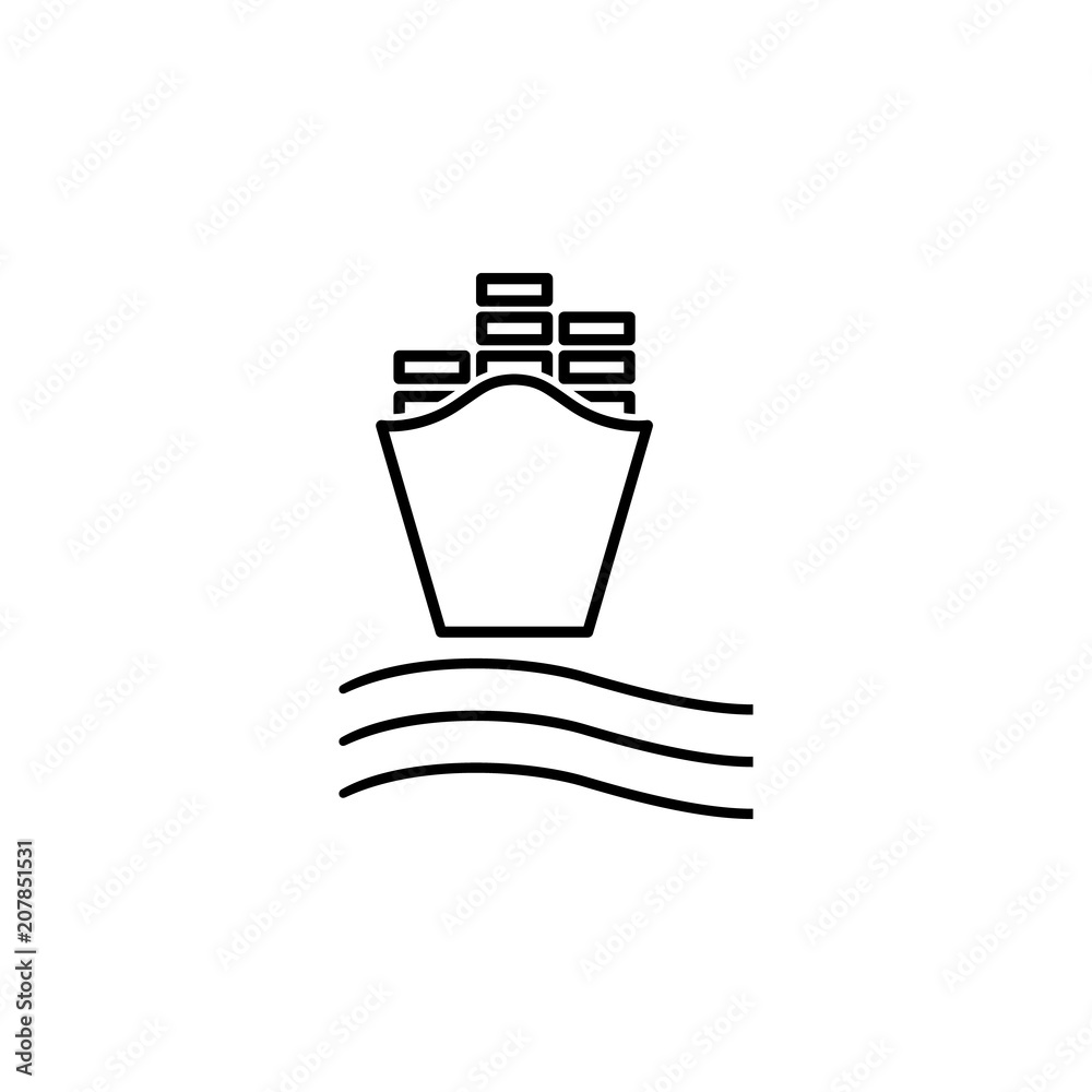 ship with containers front view outline icon. Element of logistic icon for mobile concept and web apps. Thin line ship with containers front view outline icon can be used for web ship with containers front view outline icon. Element of logistic icon for mobile concept and web apps. Thin line ship with containers front view outline icon can be used for web