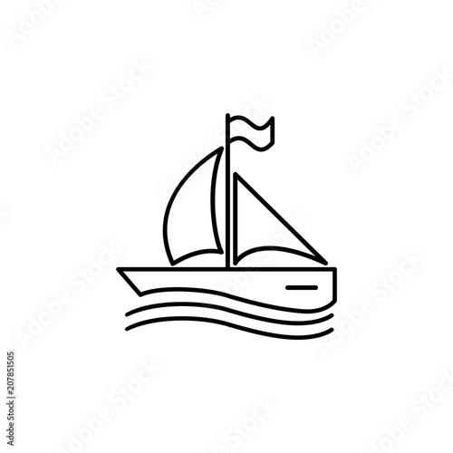 sailing yacht outline icon. Element of logistic icon for mobile concept and web apps. Thin line sailing yacht outline icon can be used for web and mobile