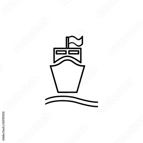 ship in front outline icon. Element of logistic icon for mobile concept and web apps. Thin line ship in front outline icon can be used for web and mobile